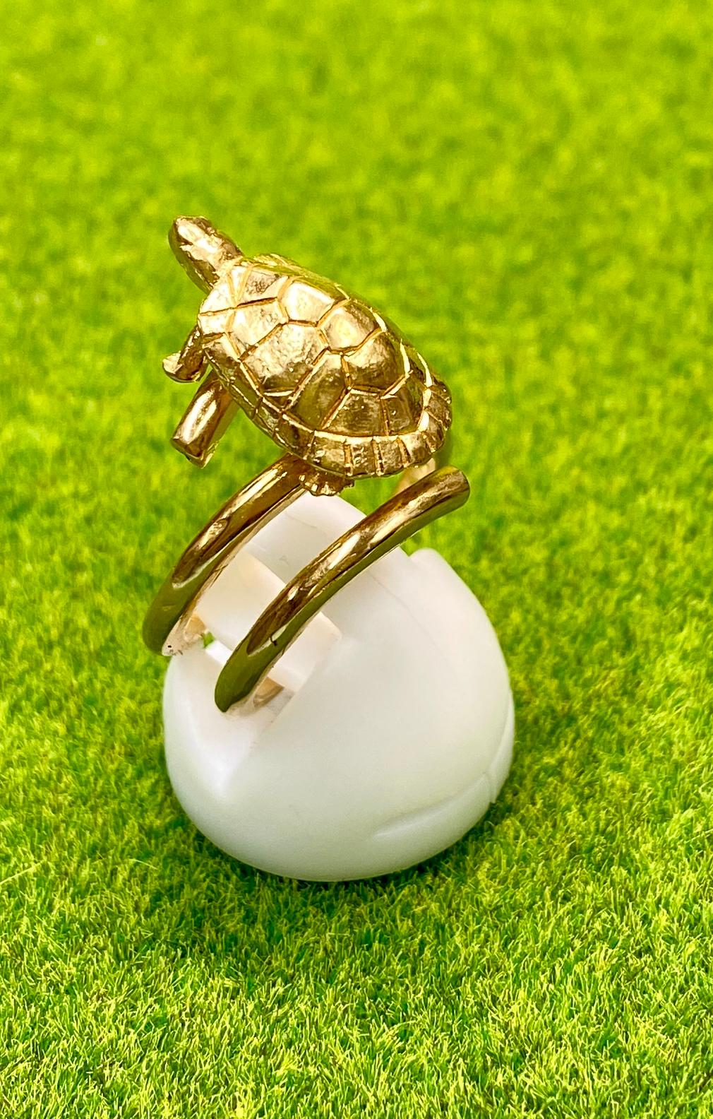 コイルリングの上にイシガメ  k18メッキ仕様 | 4枚目